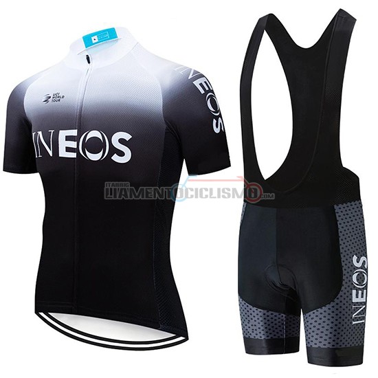 Abbigliamento Ciclismo Castelli Ineos Manica Corta 2019 Bianco Nero